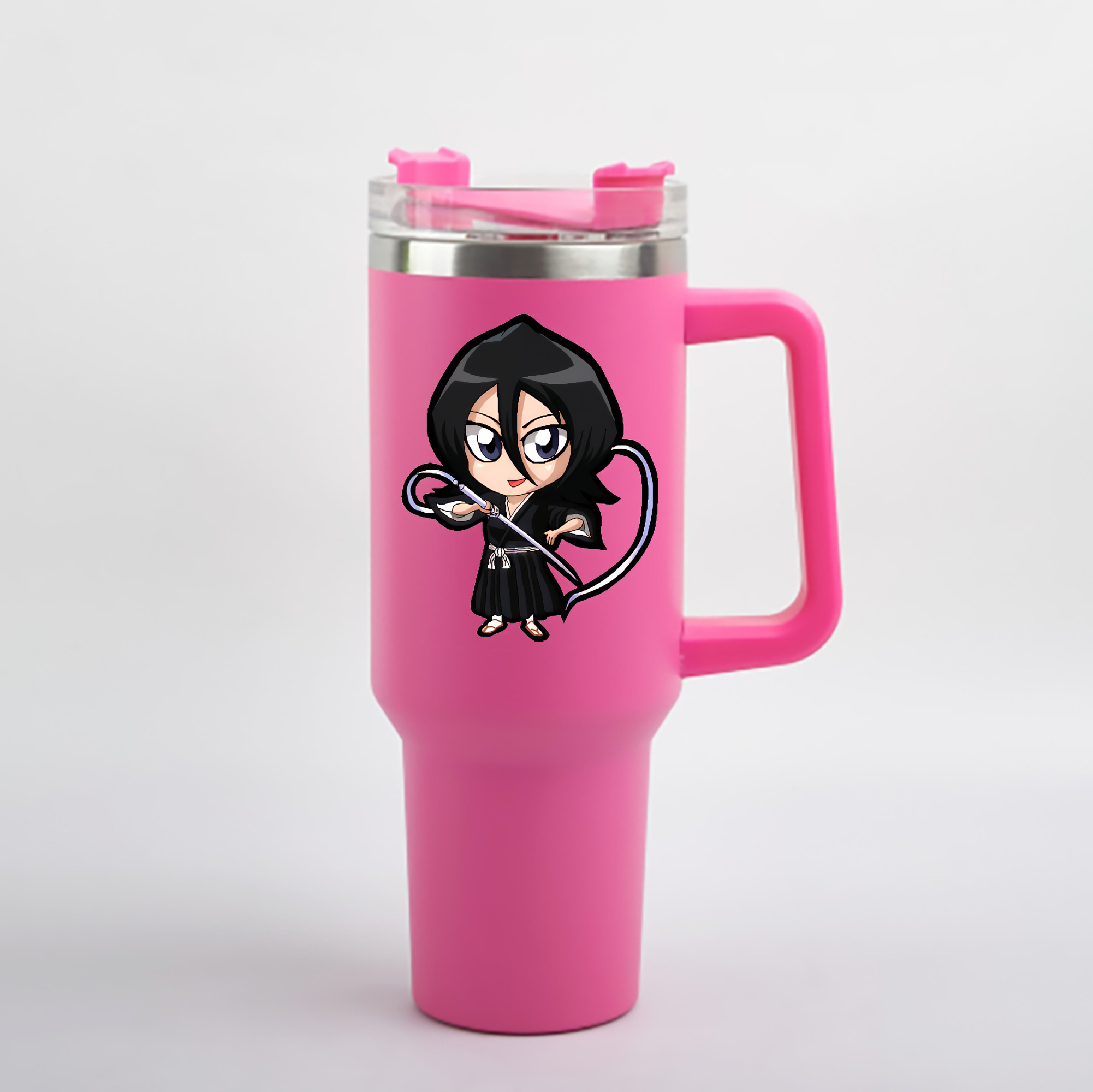 （画像用） ブリーチ 朽木ルキア BLEACH Kuchiki Rukia 1200mL車用タンブラー - クリスタルステッカー（プラスチックストロー付き）